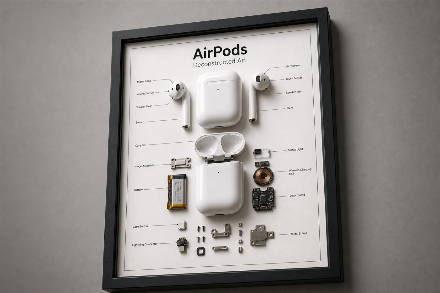 AirPods Teardown Çerçeve — Sağ Alçak AirPods Teardown Çerçeve — Sağ Alçak