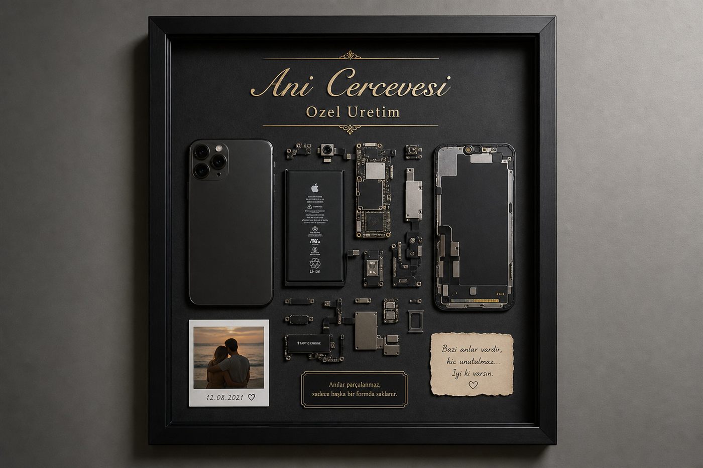 Anı Çerçevesi Özel Üretim — Ana Anı Çerçevesi Özel Üretim parçalarından el yapımı duvar tablosu
