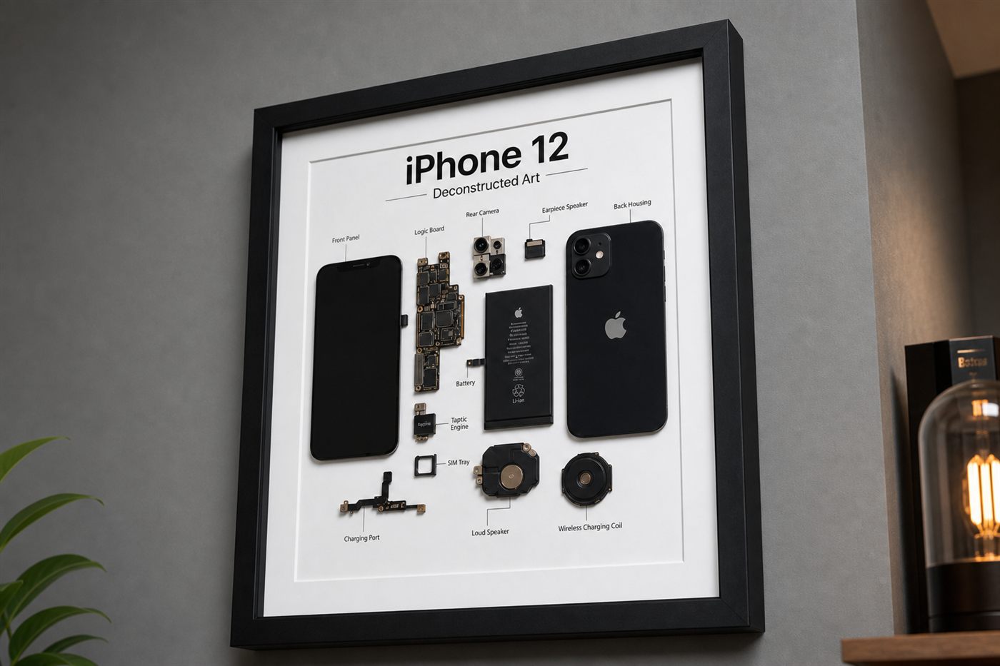 iPhone 12 Teardown Çerçeve Tablo — Sağ Alçak iPhone 12 Teardown Çerçeve Tablo — Sağ Alçak