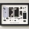 iPhone 14 Teardown Çerçeve Tablo — Ana iPhone 14 Teardown Çerçeve parçalarından el yapımı duvar tablosu