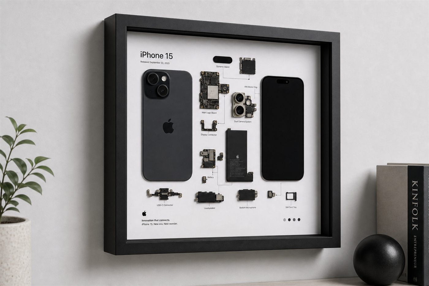 iPhone 15 Teardown Çerçeve Tablo — Sol Yan