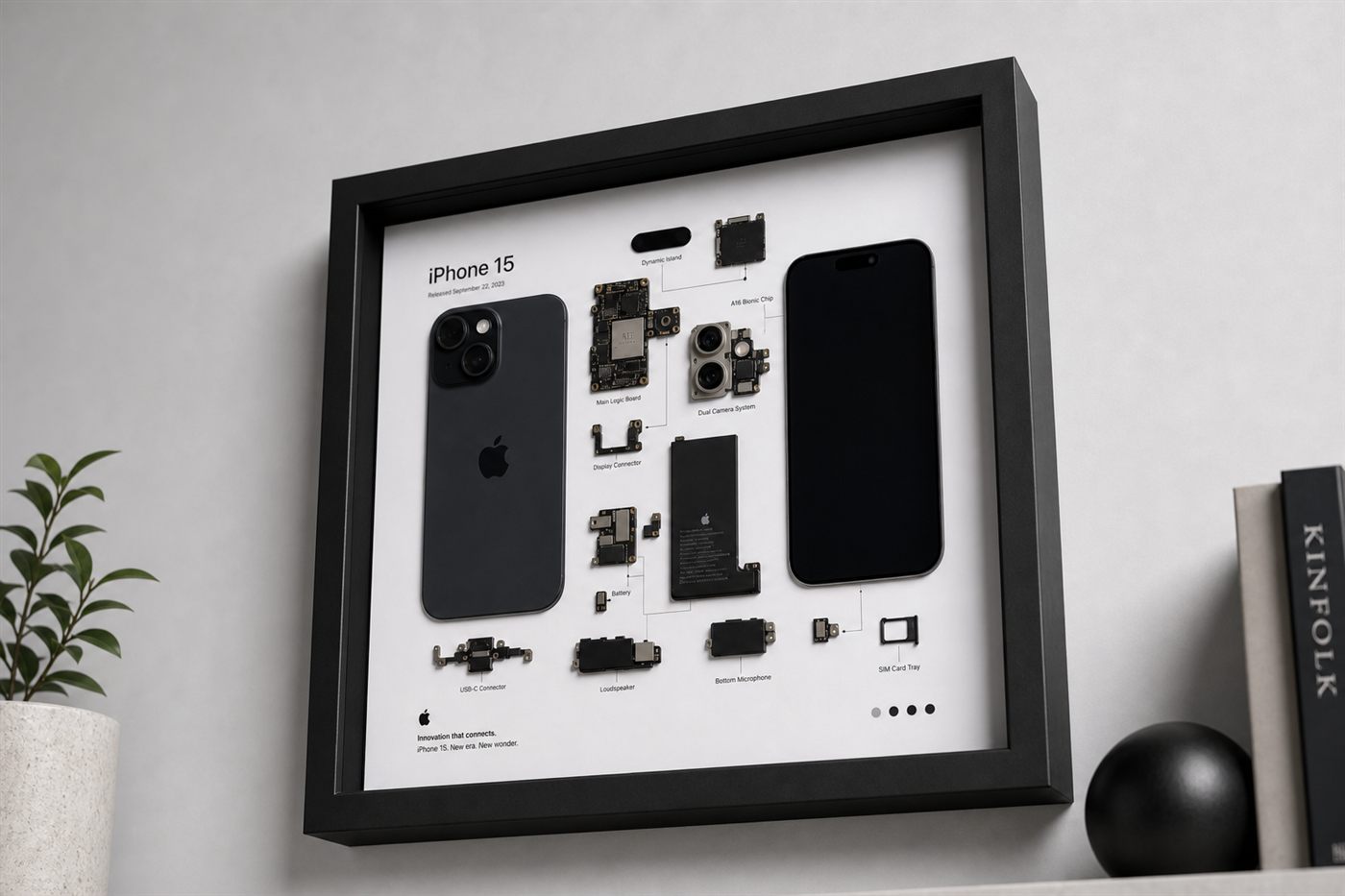 iPhone 15 Teardown Çerçeve Tablo — Sağ Alçak