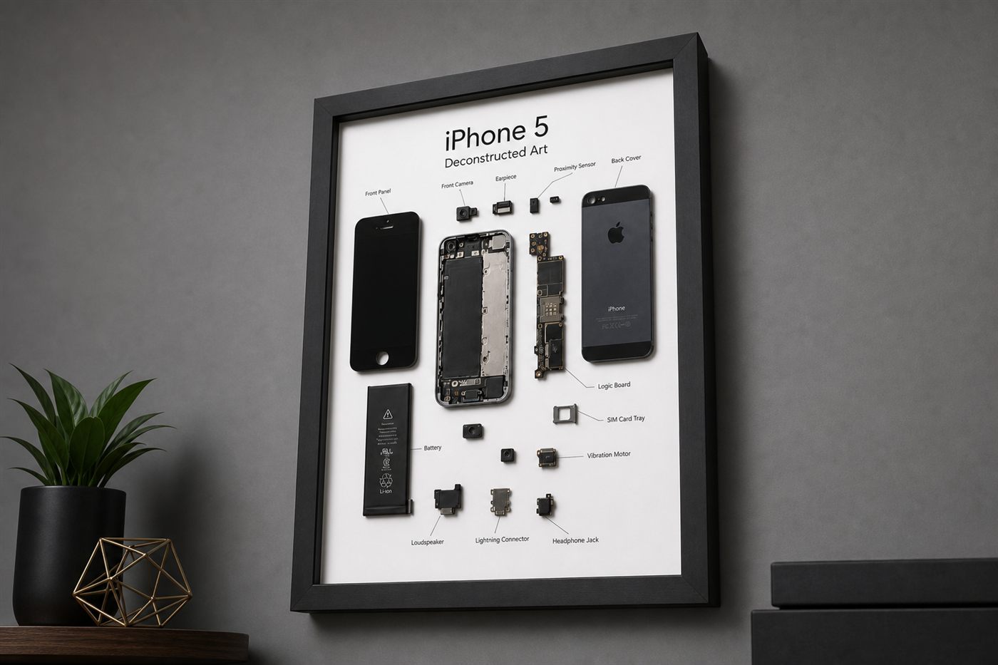 iPhone 5 Teardown Çerçeve Tablo — Sağ Alçak iPhone 5 Teardown Çerçeve Tablo
