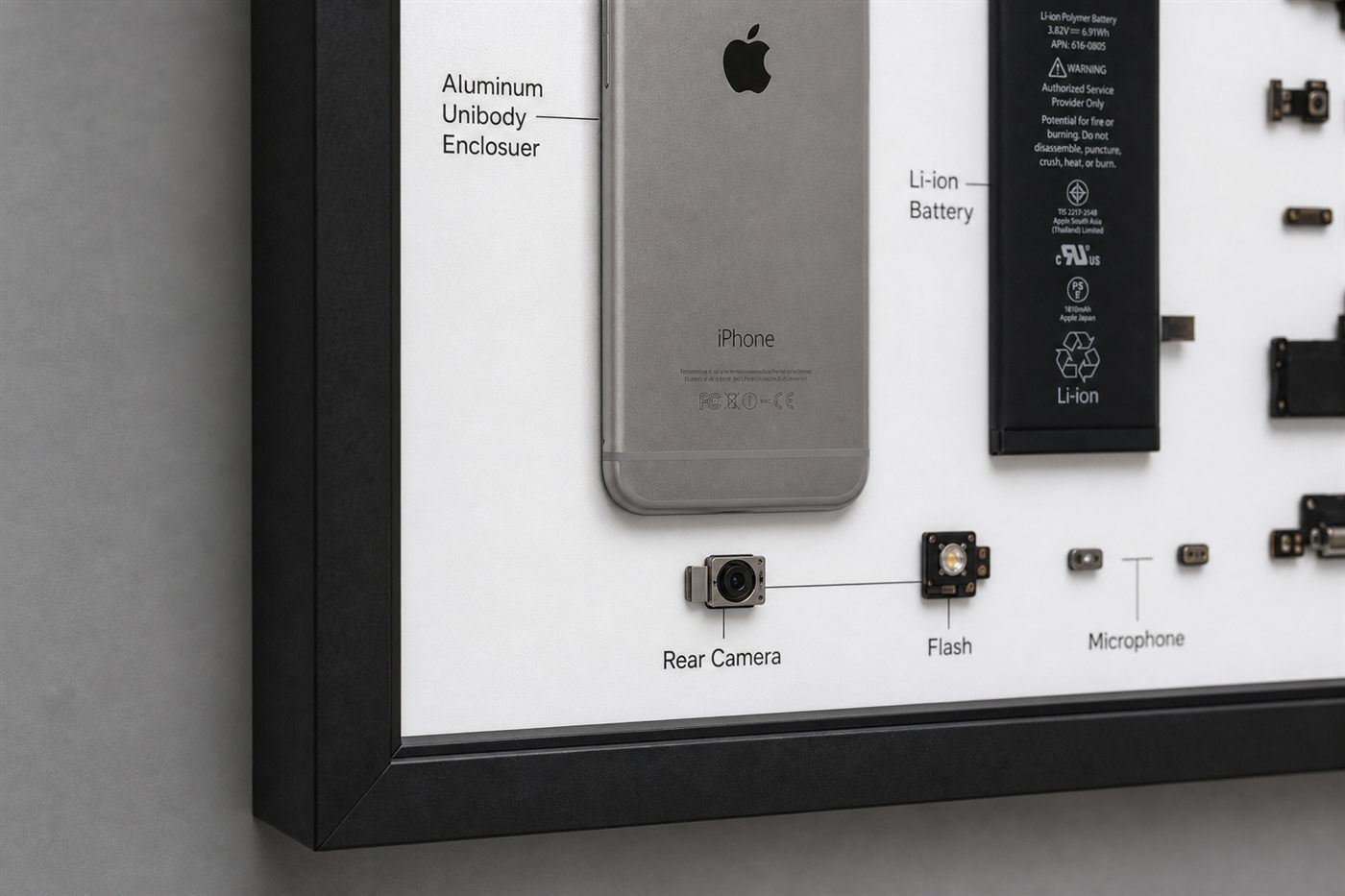 iPhone 6 Teardown Çerçeve Tablo — Yakın Çekim iPhone 6 Teardown Çerçeve Tablo