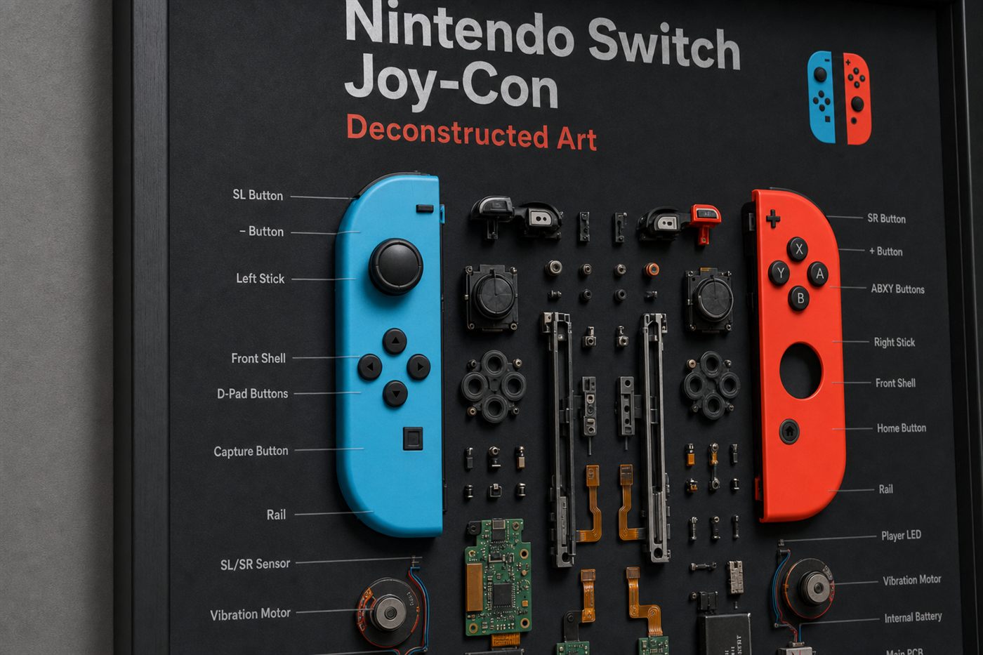 Nintendo Switch Joy-Con Teardown — Yakın Çekim Nintendo Switch Joy-Con Teardown — Yakın