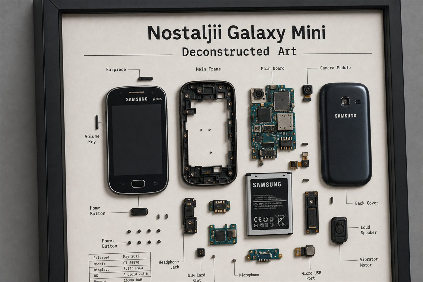 Nostalji Galaxy Mini Teardown — Yakın Çekim Nostalji Galaxy Mini Teardown — Yakın