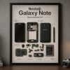 Nostalji Galaxy Note 1 Teardown — Ana Nostalji Galaxy Note 1 parçalarından el yapımı duvar tablosu