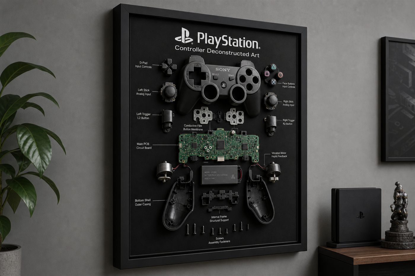 PlayStation Controller Teardown Çerçeve — Sol Yan PlayStation Controller Teardown Çerçeve — Sol Yan