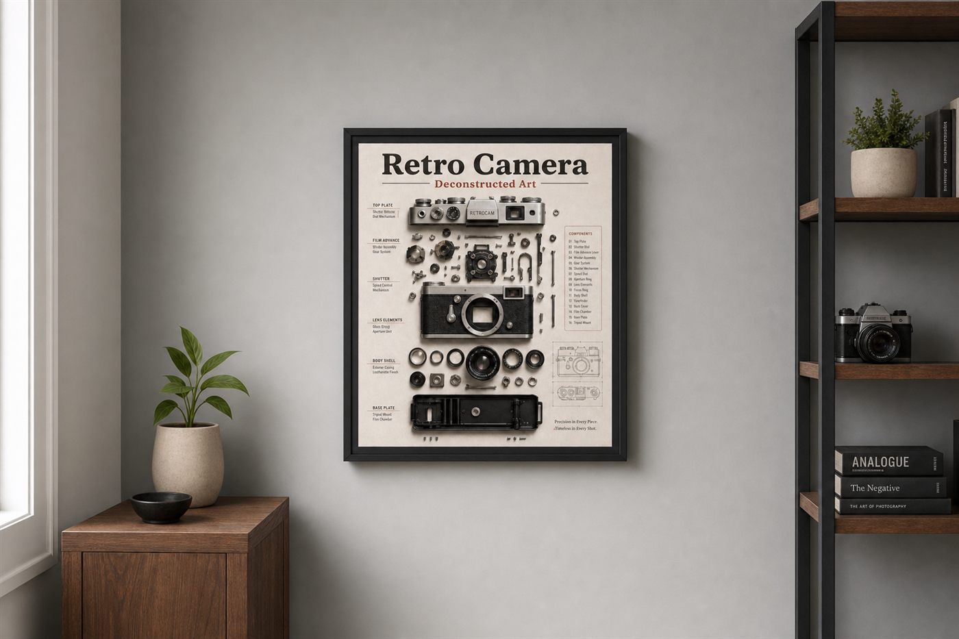 Retro Kamera Parçaları Çerçeve — Geniş Açı Retro Kamera Parçaları Çerçeve — Geniş