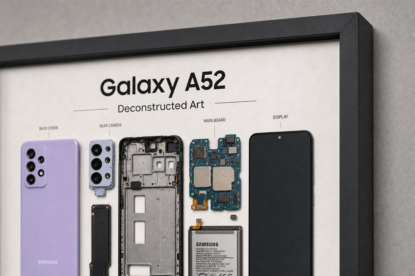 Samsung Galaxy A52 Teardown Çerçeve — Yakın