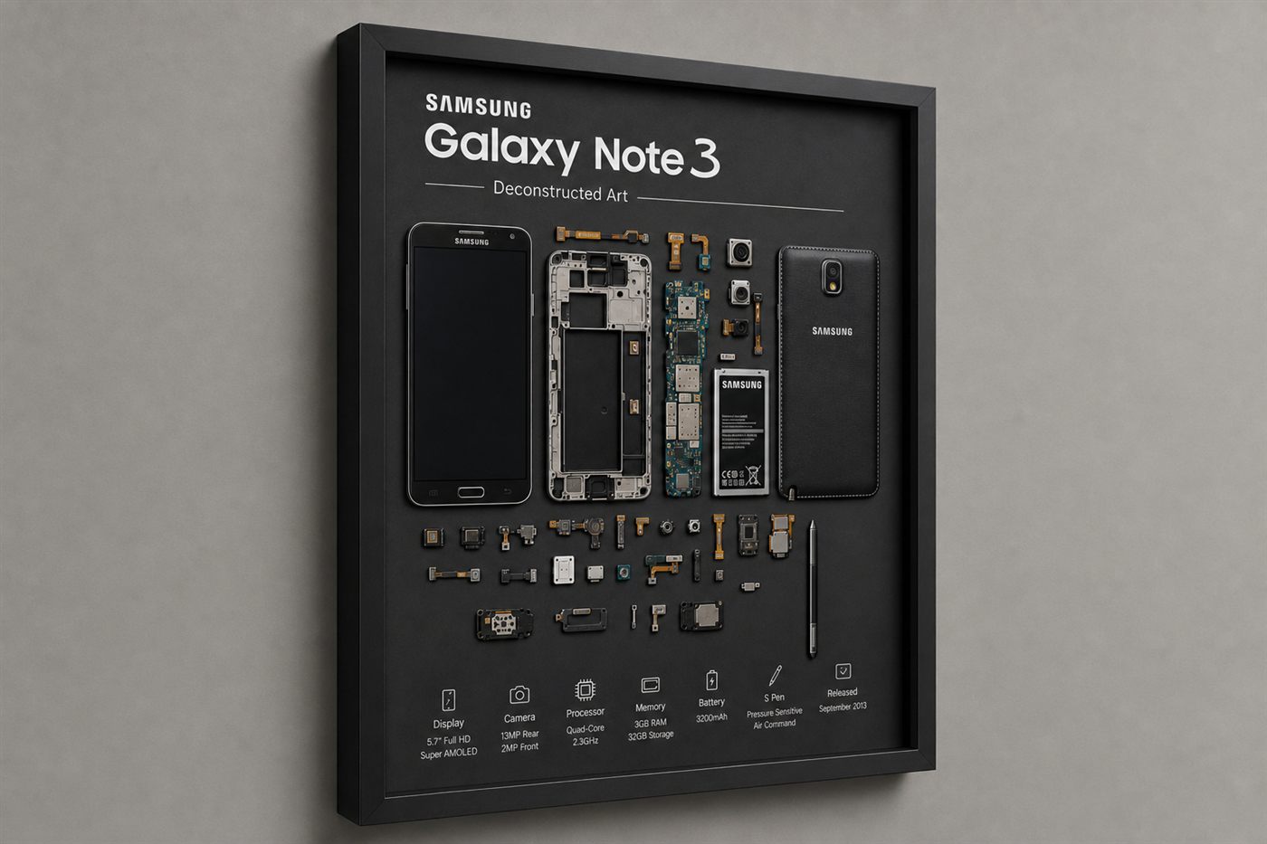 Samsung Galaxy Note 3 Teardown Çerçeve — Sol Yan