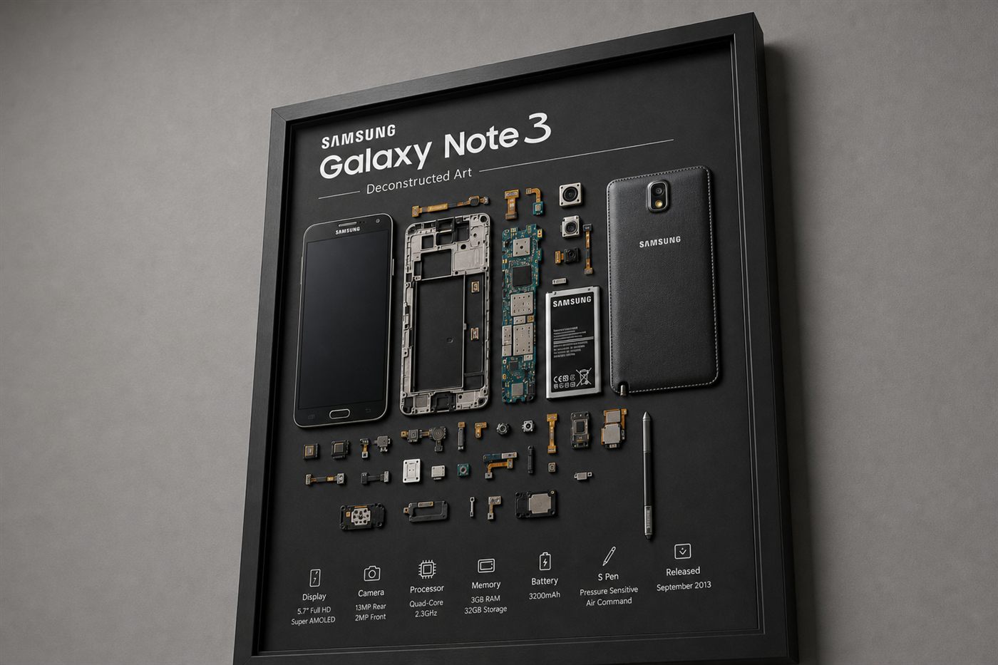 Samsung Galaxy Note 3 Teardown Çerçeve — Sağ Alçak