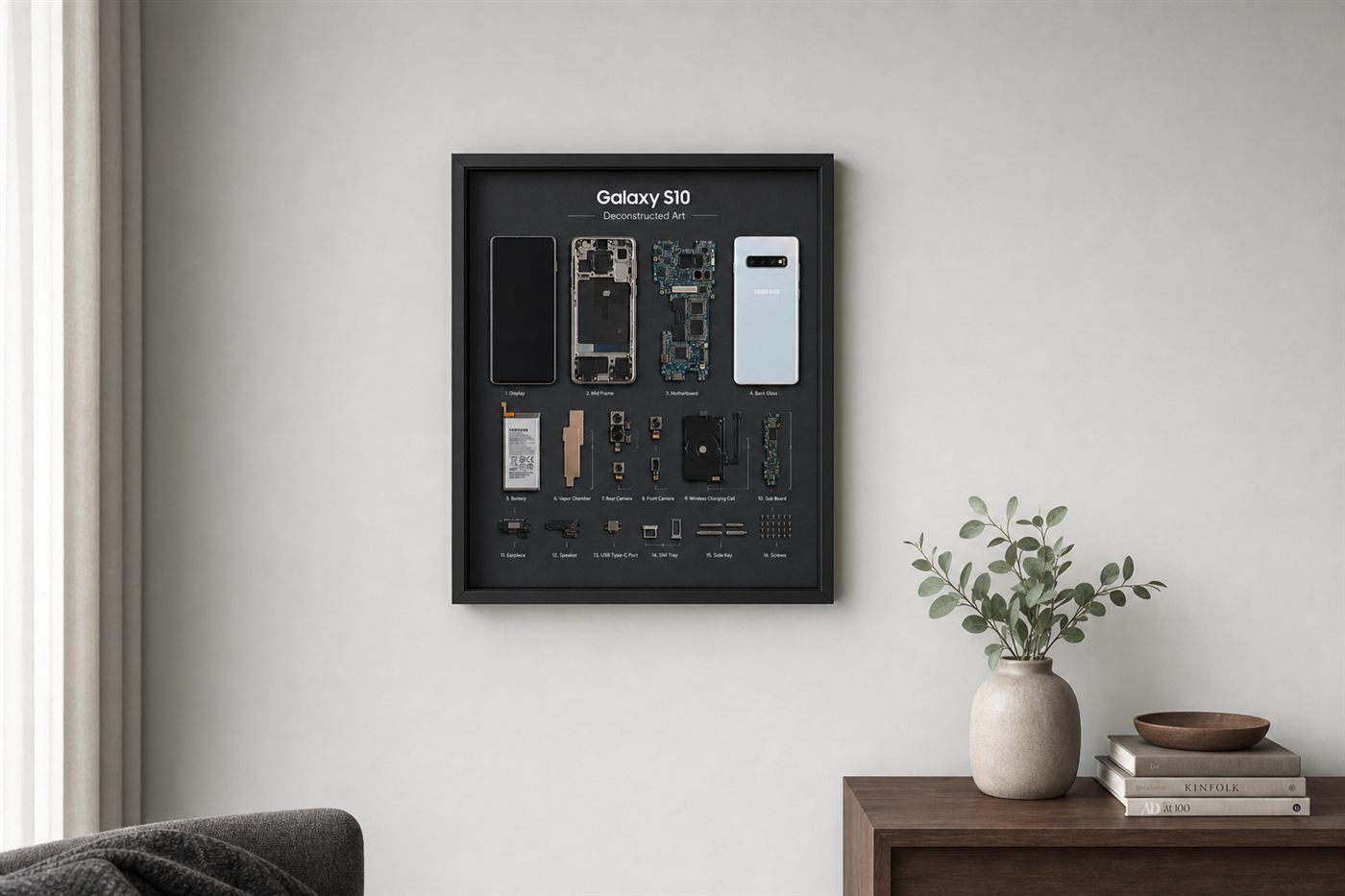 Samsung Galaxy S10 Teardown Çerçeve — Geniş Açı Samsung Galaxy S10 Teardown Çerçeve — Geniş