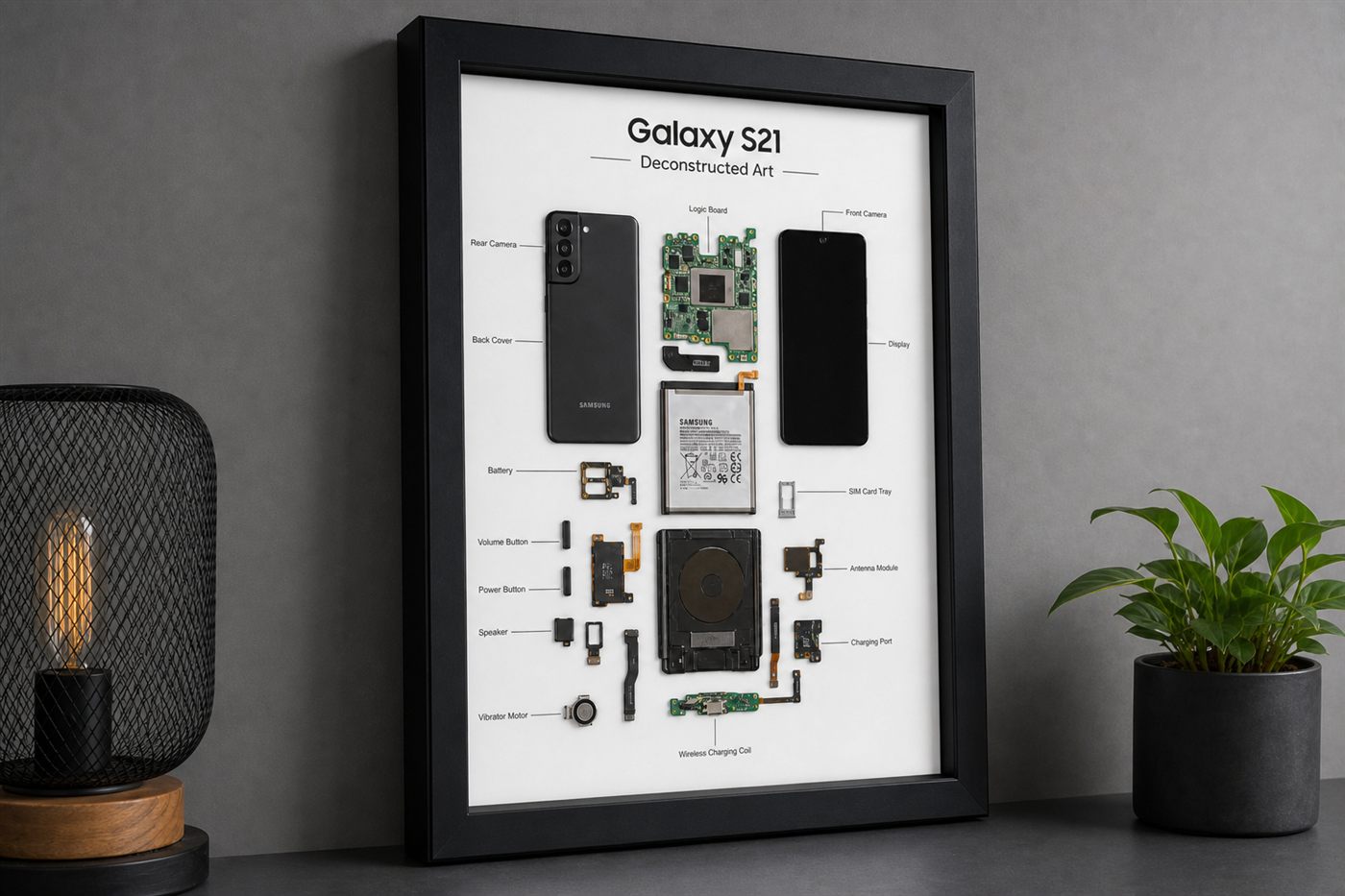 Samsung Galaxy S21 Teardown Çerçeve — Sol Yan