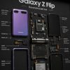 Samsung Galaxy Z Flip Teardown Çerçeve — Ana Samsung Galaxy Z Flip Teardown parçalarından el yapımı duvar tablosu